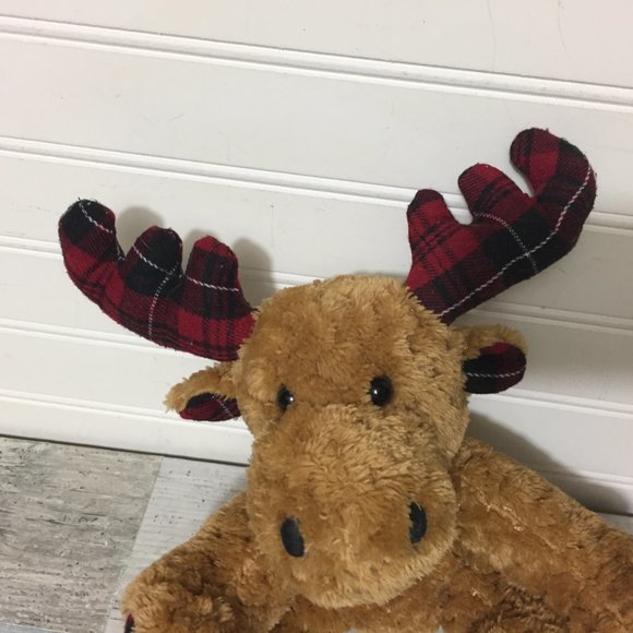 MTY International Moose Plush Plaid Antlers Stuffed Animal Toy - Picture 3 of 6